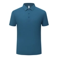 Short sleeve ice silk polo shirt for men in peacock blue featuring breathable dry fabric - M / Tops / Teal