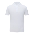 White ice silk seamless men's polo shirt with breathable micro-mesh quick-dry fabric - M / Tops / Pearl White
