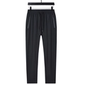 Men's black ice silk joggers with elastic waist and secure zipper pockets - XL / Black Straight Leg