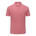 Polo de seda de hielo rosa para hombre sin costuras con cuello clásico y punto transpirable - M / Tops / Rojo Begonia