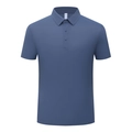 Men's blue seamless ice silk polo shirt featuring breathable mesh texture and classic fit - M / Tops / Gray Blue