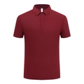 Men's ice silk seamless polo shirt in deep wine red featuring a classic collar design - M / Tops / Angola Red