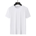 T-shirt a maniche corte in modal di seta ghiaccio bianca con trama a rete traspirante - M / Bianco (Uomo)