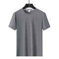 T-shirt da uomo in seta ghiaccio modale grigio melange con tessuto a rete traspirante - M / Grigio (Uomo)