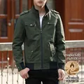 Men's military green work jacket with thick fleece lining and cargo pockets - M / Army Green