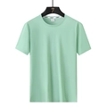Men's breathable ice silk modal t-shirt in mint green with crew neck and short sleeves - M / Light Green (Men's)