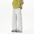 Pantalon cargo rétro gris clair pour hommes à jambes larges et coupe droite - S / Gris Aigrette