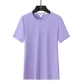 Men's ice silk modal short sleeve t-shirt in purple with breathable micro-pore fabric - M / Purple [Women]