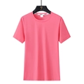 Ice silk modal short sleeve T-shirt for men in vibrant rose pink with vertical texture - M / Rose Red (Women's)