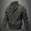 Herren Militär Fliegerjacke in Olivgrün mit U.S. ARMY Stickerei und Rippbündchen - M / Armeegrün