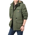 Giacca outdoor uomo verde militare con fodera in pile e coulisse regolabile in vita - M / Verde Militare