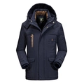 Parka invernale da uomo blu scuro con fodera in pile e cappuccio regolabile - M / Blu Reale