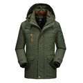 Parka invernale da uomo verde militare con calda fodera in pelliccia sintetica e antivento - M / Verde Militare