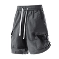 Pantalones cortos cargo repelentes al agua en gris oscuro con cintura elástica y bolsillos - M / Gris Nube