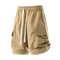 Pantalones cortos cargo de dopamina impermeables en caqui con cordón y bolsillos laterales - M / Caqui