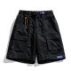 Pantalones cortos tipo cargo negros para hombre con bolsillos grandes y etiqueta tejida lila - S / Negro