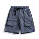 Pantalones cortos cargo gris oscuro con bolsillos grandes y cinturón ajustable de cincha - S / Gris Hierro