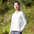 Women's light grey hooded sun protection jacket with thumb holes for outdoor sports - M / Light Gray (Women)