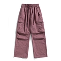 Lightweight mauve purple outdoor cargo pants with drawstring waist and flap pockets - M / Azalea Purple Pink