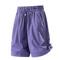 Lila Herren-Outdoor-Sportshorts mit Kordelzug und geschichtetem Saum-Design - M / Wildnis-Lila