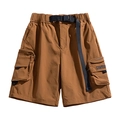 Pantalones cargo repelentes al agua marrón caramelo con cinturón y bolsillos 3D - L / café