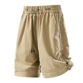 Herren Sportshorts in Khaki aus Eisseide mit Kordelzug und Seitenstreifen für den Sommer - M / Khaki