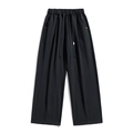 Schwarze Freizeithose für Herren mit elastischem Kordelzug und weitem, geradem Bein - M / Abendschwarz
