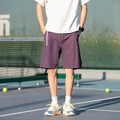 Pantalón corto deportivo morado para hombre con textura arrugada y cordón blanco - M / Púrpura Salvaje