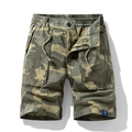 Pantaloncini cargo mimetici da uomo con elastico in vita e coulisse e tasche tattiche - EU 28 / Cammello