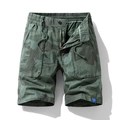 Pantaloncini cargo mimetici da uomo con elastico in vita e grandi tasche laterali - EU 28 / Verde Militare