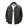 Armeegrüne Herren Outdoor-Arbeitsjacke mit Stehkragen, Taschen und elastischen Bündchen - M / Armeegrün
