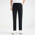 Men's black ice silk sports pants with high elasticity and quick-dry straight fit design - M / Black