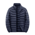 Herren Winterjacke in Dunkelblau mit Steppdesign und Stehkragen für Wärme und Komfort - 2XL / Blau