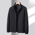 Chaqueta de béisbol negra para hombre con cuello alto y bolsillos con cremallera estilo negocios - M / Negro