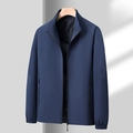 Chaqueta bomber para hombre en azul oscuro con cuello levantado y bolsillos con cremallera - M / Azul