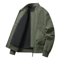 Men's olive green bomber jacket featuring a classic flight design with zip sleeve pocket - S / Army Green