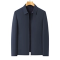 Giacca uomo blu navy stile business casual con colletto classico e cerniera - M / Blu scuro