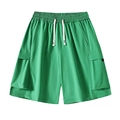 Short cargo pour homme vert vif avec taille élastique à cordon et grandes poches - S / Vert Clair