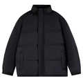 Doudoune noire pour homme avec col montant coupe-vent et design matelassé chaud - S / Noir