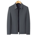 Giacca casual da uomo grigio scuro con colletto a revers e chiusura a zip intera - M / grigio scuro