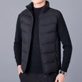 Chaleco acolchado negro para hombre con cuello alto y diseño acolchado de invierno - M / Negro