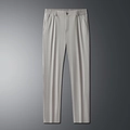 Pantaloni da uomo grigio chiaro stile business casual con vita semielastica e antipiega - M / Cachi