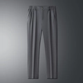 Pantaloni da uomo grigio scuro casual business con vita elastica e taglio dritto - M / Grigio