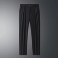 Pantaloni da completo neri da uomo, taglio dritto con vita semi-elasticizzata - M / Nero