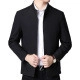 Chaqueta casual negra para hombre con cuello levantado y cremallera de estilo negocios - M / Negro