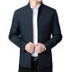 Chaqueta casual de negocios azul marino para hombre con cuello alto y cremallera frontal - M / Verde Oscuro