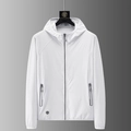Herren Sonnenschutzjacke in Weiß mit UPF 50+ Schutz und atmungsaktivem Kapuzendesign - M / Herren Weiß