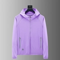 Men's purple sun protection jacket with UPF 50+ breathable fabric and zip pockets - M / Women's Purple
