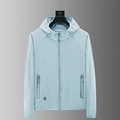 Men's light blue UV protection sun shirt with UPF 50+ rating and breathable hooded mesh fabric - M / Women's Blue