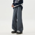 Pantalones cargo gris oscuro con dobladillo ajustable, cintura elástica y bolsillos - S / Gris